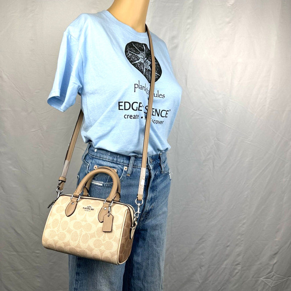 NWT Coach Mini Rowan Crossbody Bag In Blocked Signature Canvas CW330 - Picture 7 of 10